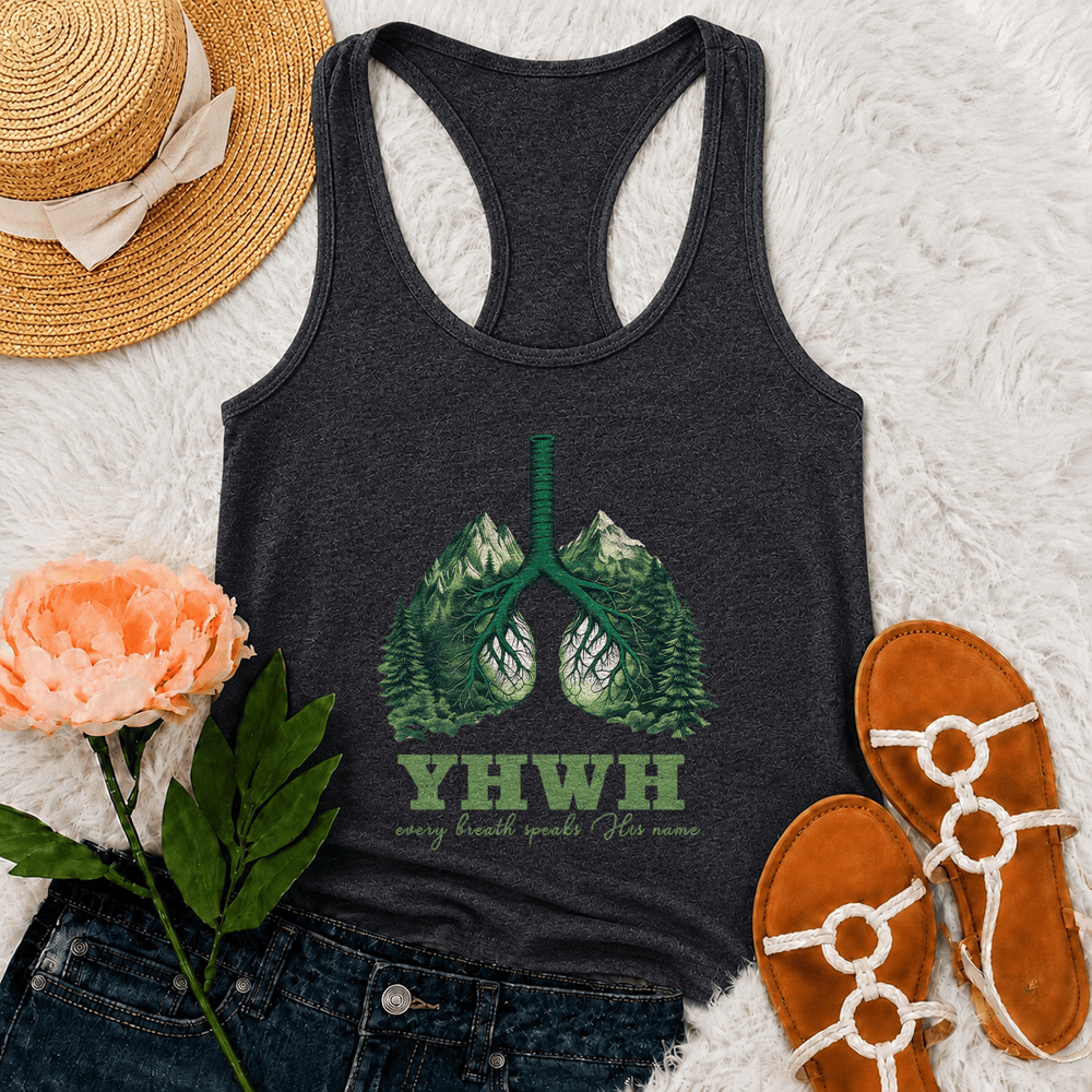 Christianartworkshop Débardeur dos nageur « YHWH Chaque souffle prononce son nom » - Gris - 2XL - image 9