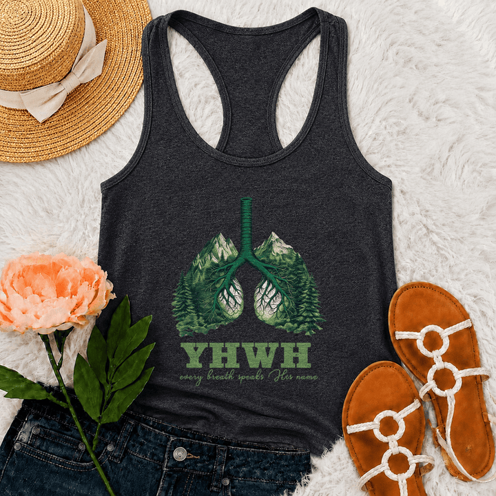 Christianartworkshop Débardeur dos nageur « YHWH Chaque souffle prononce son nom » - Gris - 2XL - image 9