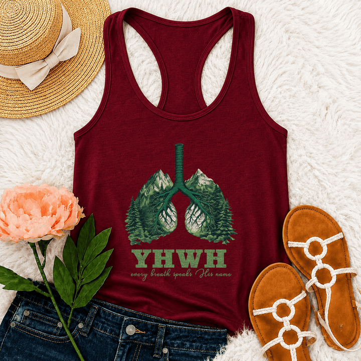 Christianartworkshop Débardeur dos nageur « YHWH Chaque souffle prononce son nom » - Vin - 2XL - image 24
