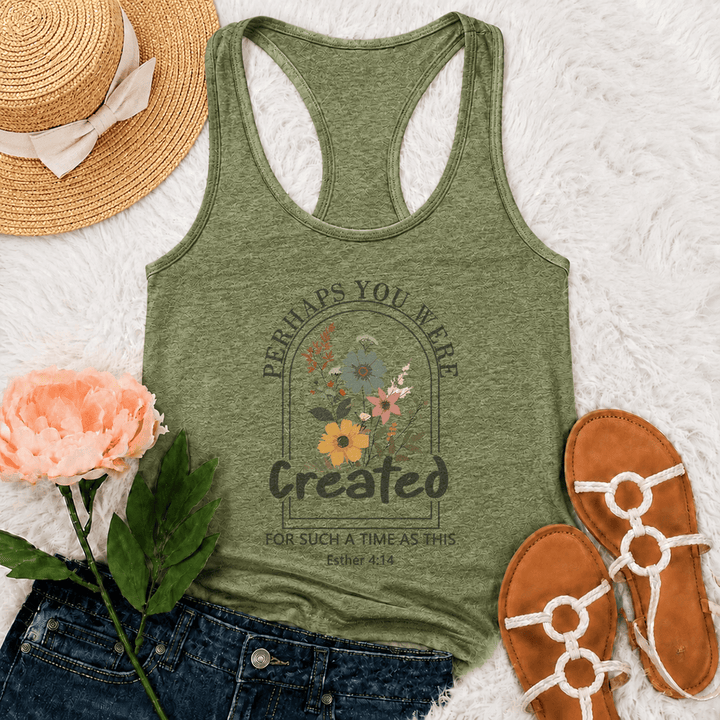 Christianartworkshop Fleur sauvage, peut-être étais-tu faite pour un temps comme celui-ci, ce débardeur dos nageur - Vert olive - 2XL - image 18