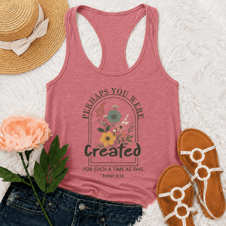 Christianartworkshop Fleur sauvage, peut-être étais-tu faite pour un temps comme celui-ci, ce débardeur dos nageur - Rose - 2XL - image 0