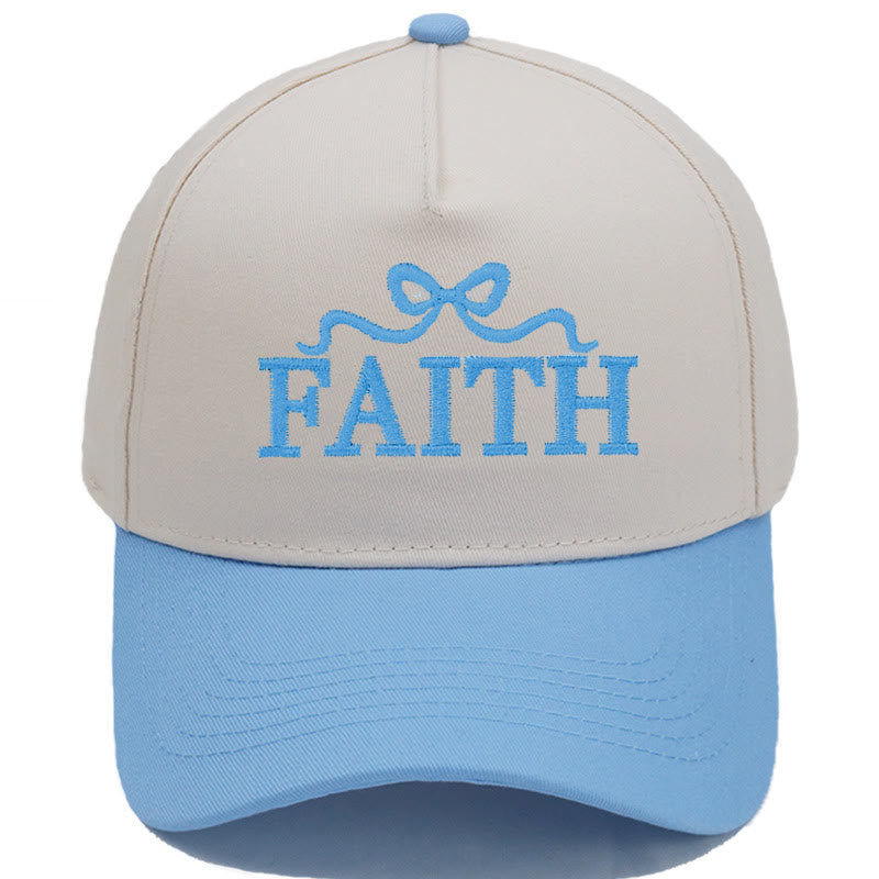 Christianartworkshop Casquette de baseball ajustable FAITH à broderie nœud papillon camouflage - Bleu ciel - image 9