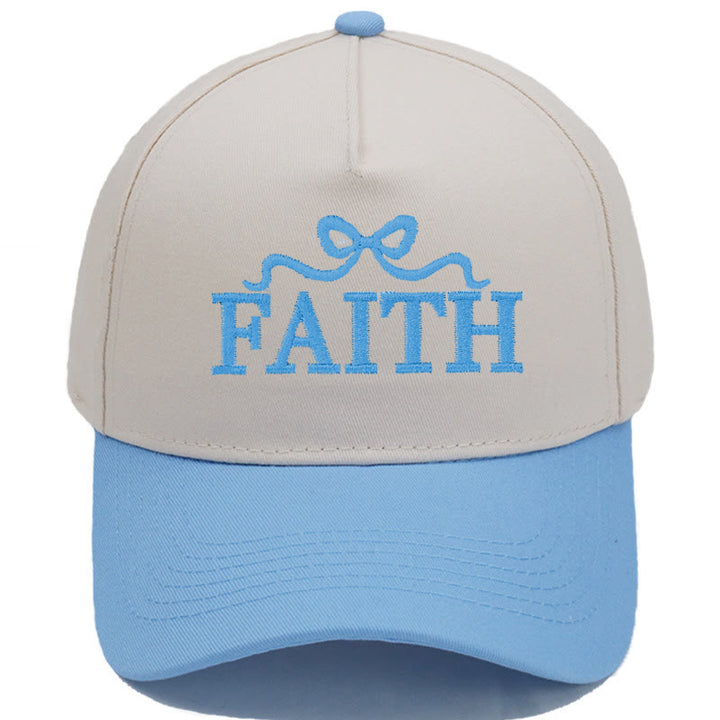 Christianartworkshop Casquette de baseball ajustable FAITH à broderie nœud papillon camouflage - Bleu ciel - image 9