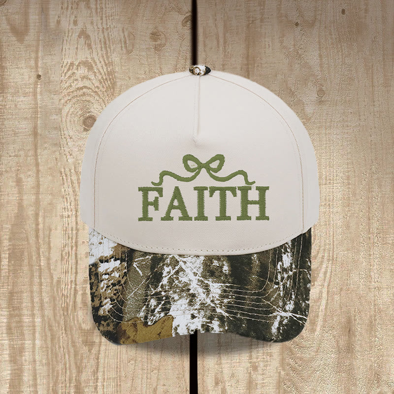 Christianartworkshop Casquette de baseball ajustable FAITH à broderie nœud papillon camouflage - image 1