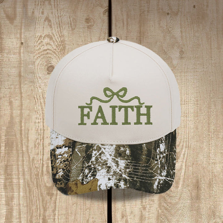 Christianartworkshop Casquette de baseball ajustable FAITH à broderie nœud papillon camouflage - image 1