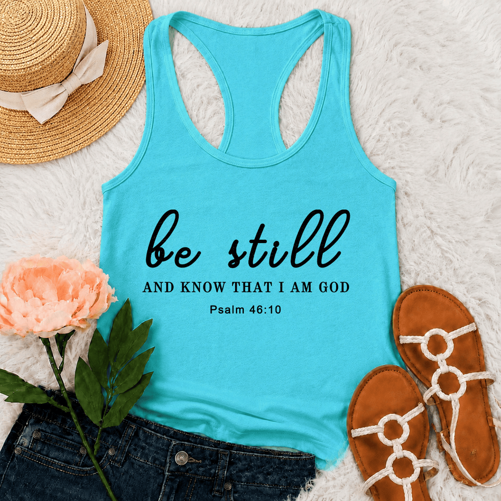 Christianartworkshop « Arrêtez et sachez que je suis Dieu » Débardeur dos nageur - Menthe - 2XL - image 12