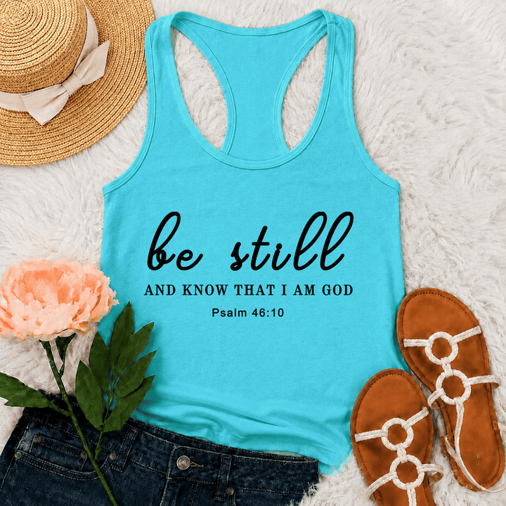 Christianartworkshop « Arrêtez et sachez que je suis Dieu » Débardeur dos nageur - Menthe - 2XL - image 12