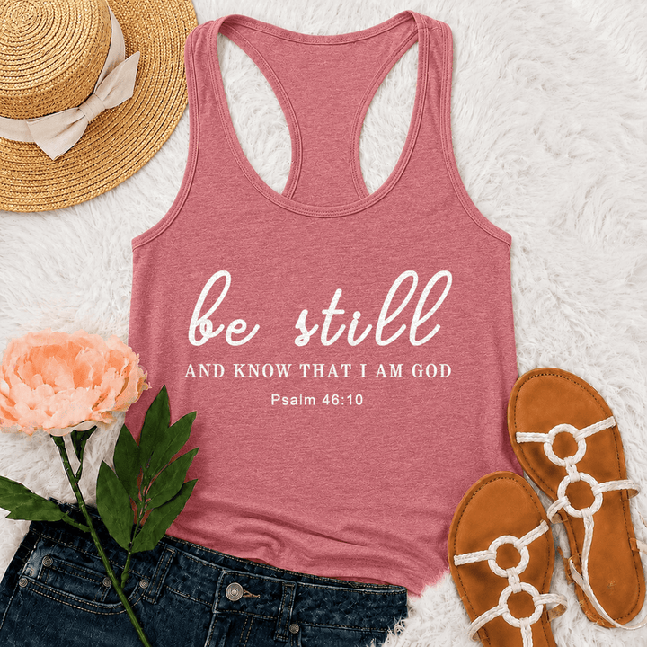 Christianartworkshop « Arrêtez et sachez que je suis Dieu » Débardeur dos nageur - Rose - 2XL - image 21