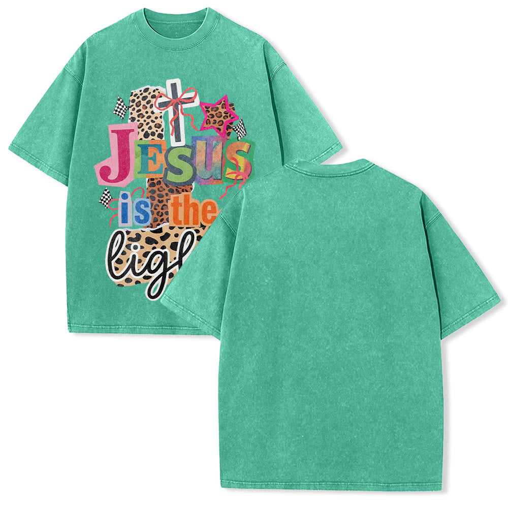 Christianartworkshop T-shirt unisexe délavé avec motif léopard, arbalète et étoile - Vert - 5XL - image 10