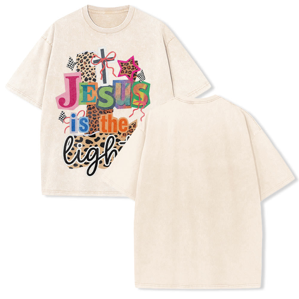 Christianartworkshop T-shirt unisexe délavé avec motif léopard, arbalète et étoile - Beige - 5XL - image 16