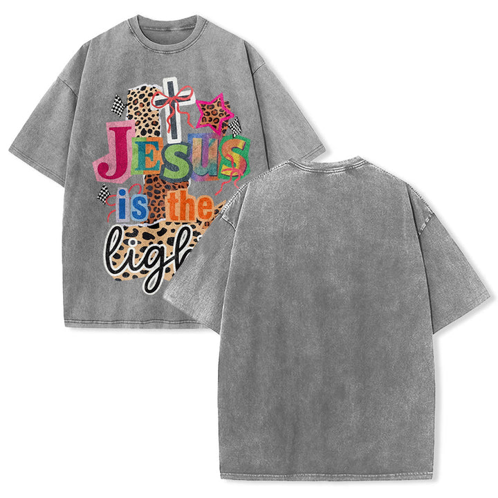 Christianartworkshop T-shirt unisexe délavé avec motif léopard, arbalète et étoile - Gris - 5XL - image 4