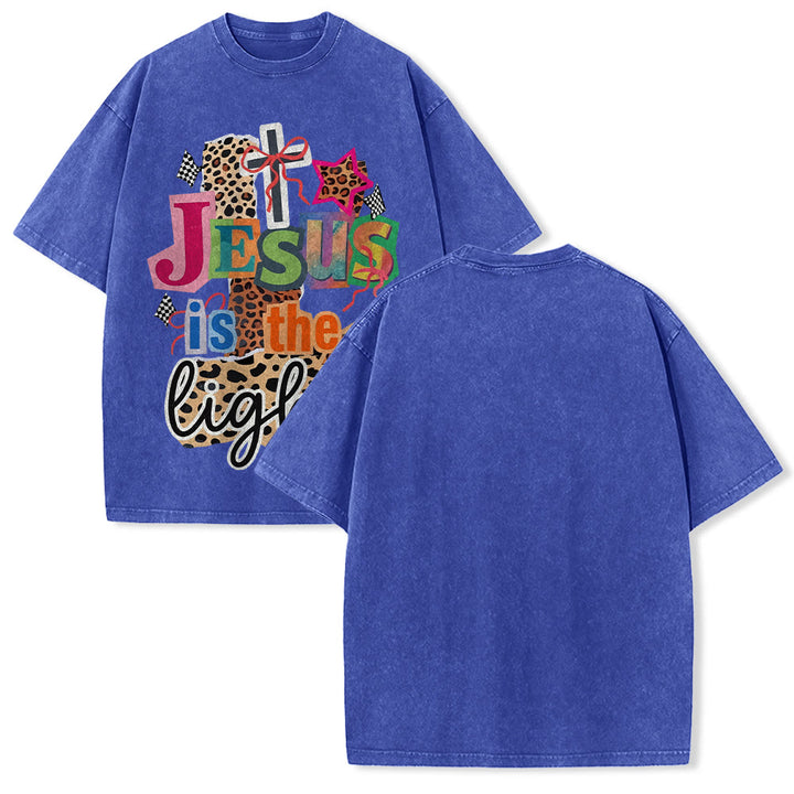 Christianartworkshop T-shirt unisexe délavé avec motif léopard, arbalète et étoile - Bleu - 5XL - image 25