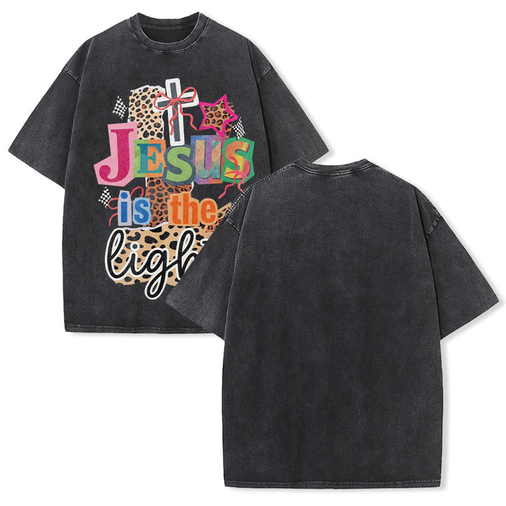 Christianartworkshop T-shirt unisexe délavé avec motif léopard, arbalète et étoile - Noir - 5XL - image 1