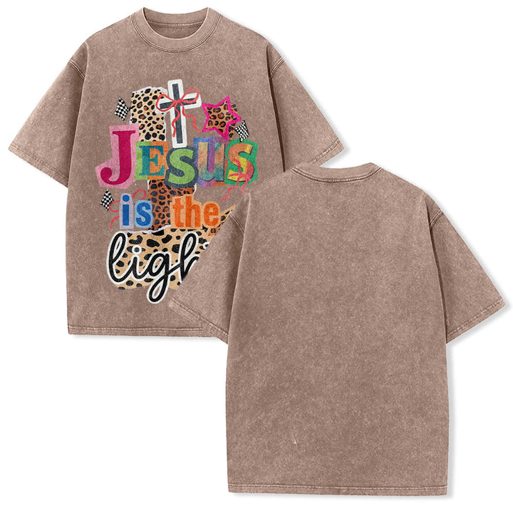 Christianartworkshop T-shirt unisexe délavé avec motif léopard, arbalète et étoile - Brun - 5XL - image 13