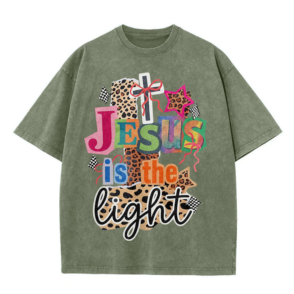 Christianartworkshop T-shirt unisexe délavé avec motif léopard, arbalète et étoile - image 8
