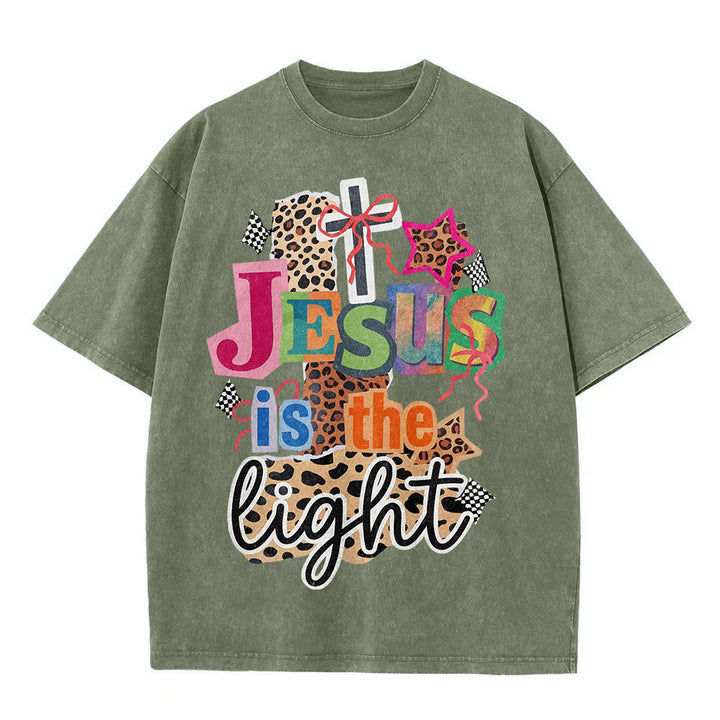 Christianartworkshop T-shirt unisexe délavé avec motif léopard, arbalète et étoile - image 8