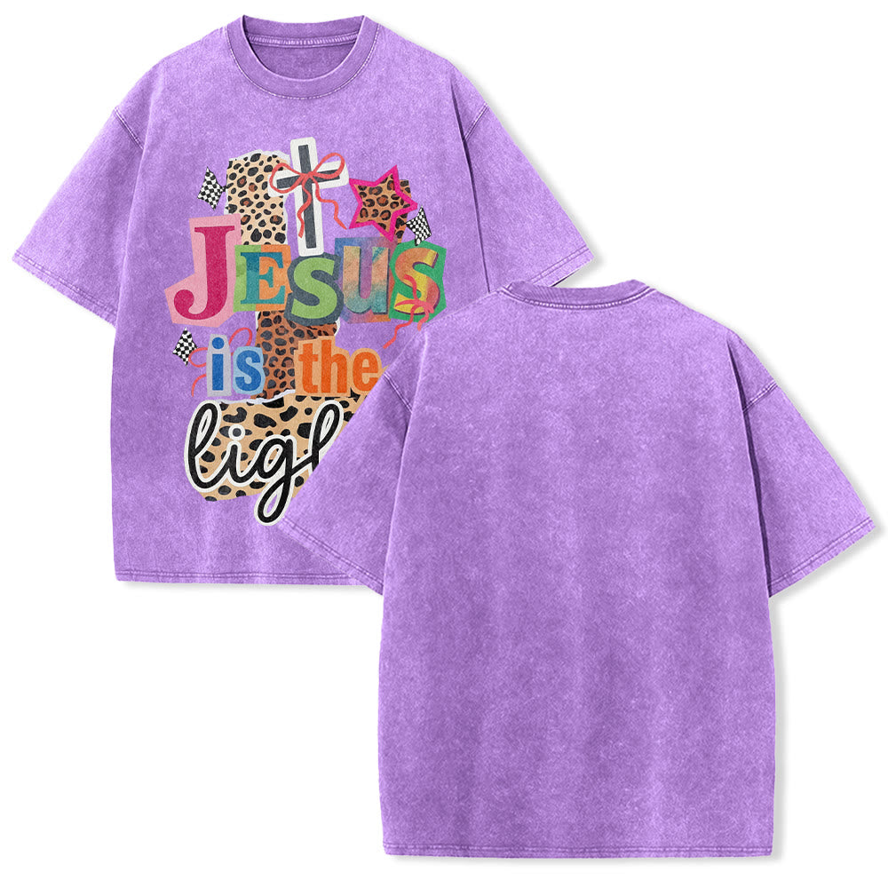 Christianartworkshop T-shirt unisexe délavé avec motif léopard, arbalète et étoile - Violet - 5XL - image 22