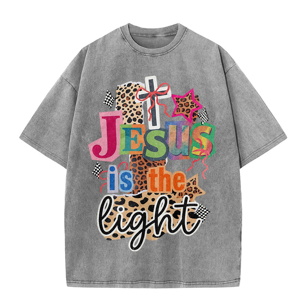 Christianartworkshop T-shirt unisexe délavé avec motif léopard, arbalète et étoile - image 5
