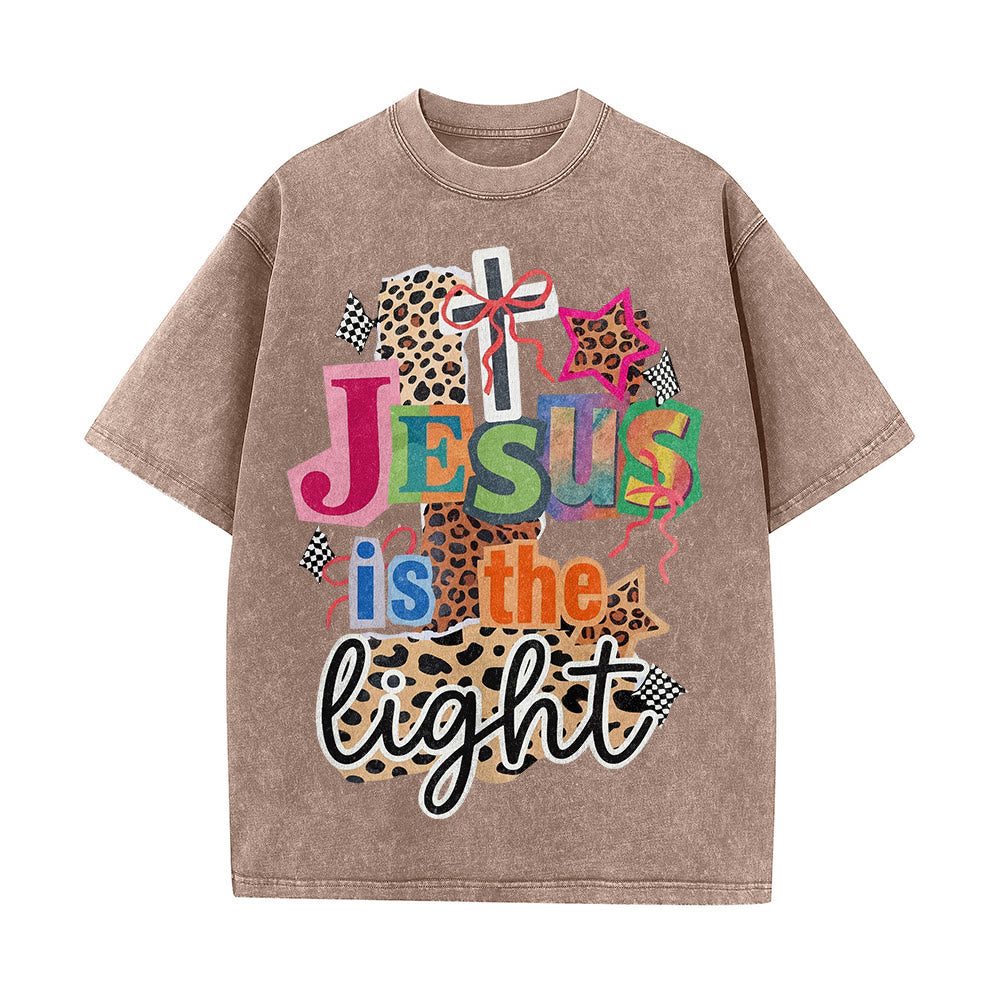 Christianartworkshop T-shirt unisexe délavé avec motif léopard, arbalète et étoile - image 14