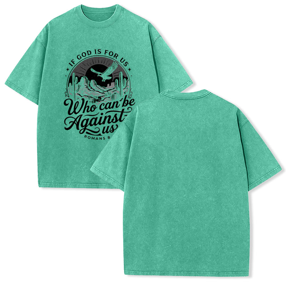 Christianartworkshop T-shirt unisexe délavé « Si Dieu est pour nous » Desert Eagle Cactus Romains 8:31 Western Faith - Vert - 5XL - image 10