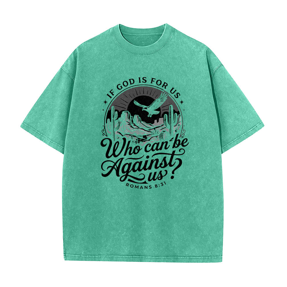 Christianartworkshop T-shirt unisexe délavé « Si Dieu est pour nous » Desert Eagle Cactus Romains 8:31 Western Faith - image 11