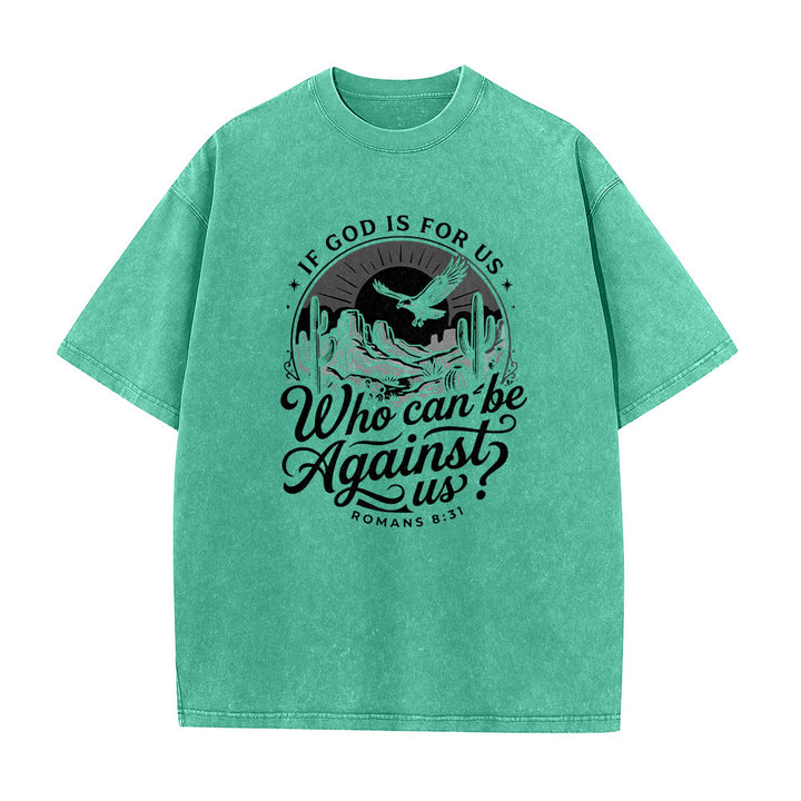 Christianartworkshop T-shirt unisexe délavé « Si Dieu est pour nous » Desert Eagle Cactus Romains 8:31 Western Faith - image 11