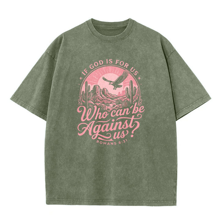 Christianartworkshop T-shirt unisexe délavé « Si Dieu est pour nous » Desert Eagle Cactus Romains 8:31 Western Faith - image 8