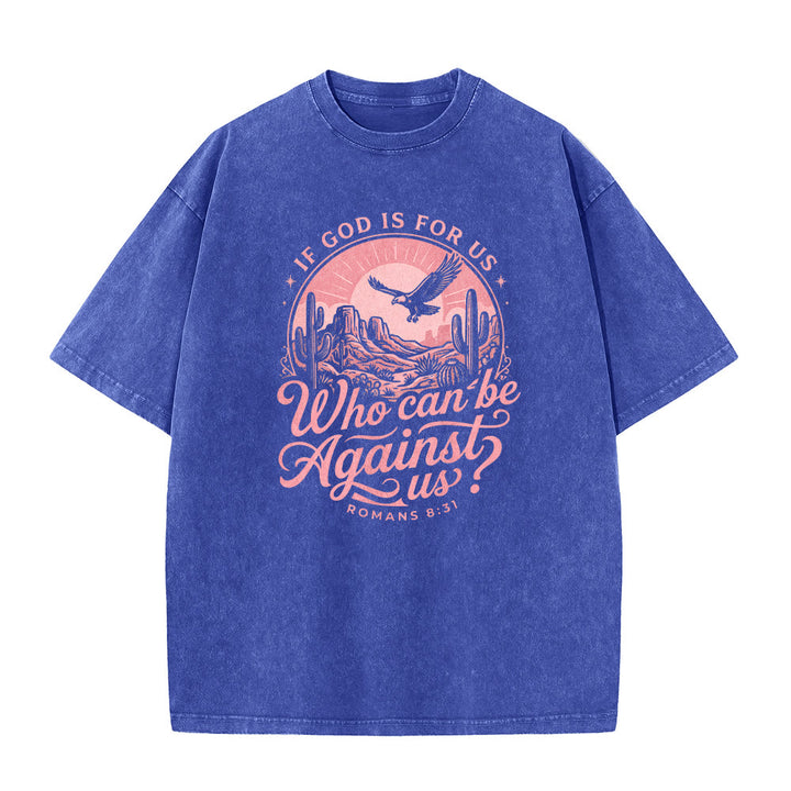Christianartworkshop T-shirt unisexe délavé « Si Dieu est pour nous » Desert Eagle Cactus Romains 8:31 Western Faith - image 26