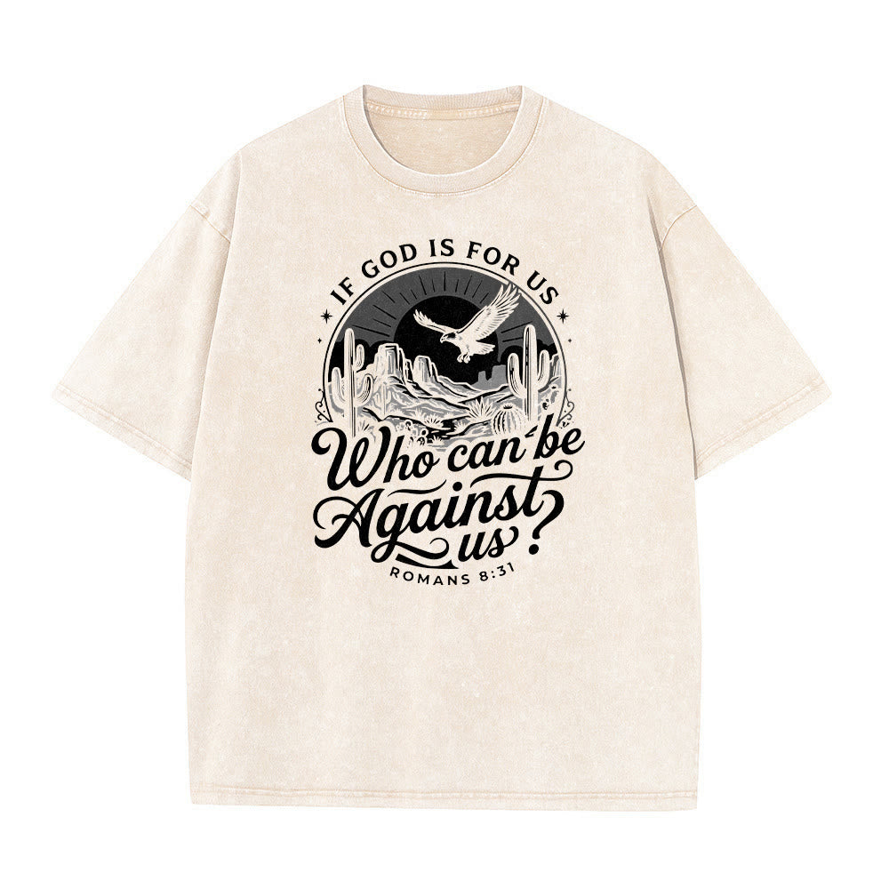 Christianartworkshop T-shirt unisexe délavé « Si Dieu est pour nous » Desert Eagle Cactus Romains 8:31 Western Faith - image 17