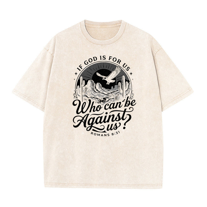 Christianartworkshop T-shirt unisexe délavé « Si Dieu est pour nous » Desert Eagle Cactus Romains 8:31 Western Faith - image 17