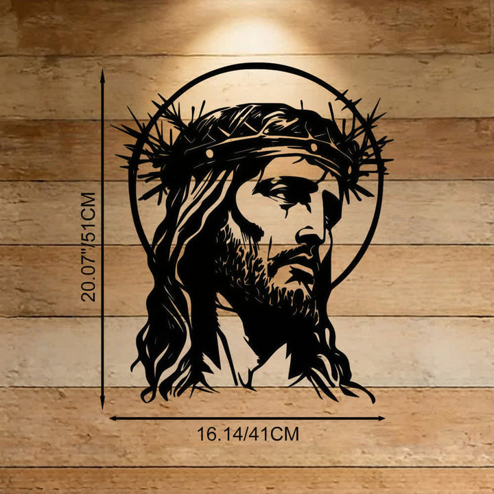 Décoration murale en métal Christianartworkshop représentant Jésus sacré avec une couronne d'épines - 16,14*20,07"*0,047''/41cm*51cm*0,12cm - image 10