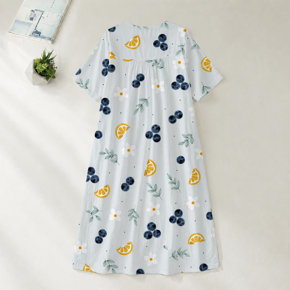 Christianartworkshop Robe midi d'été oversize à imprimé floral et col croisé, manches courtes - image 10