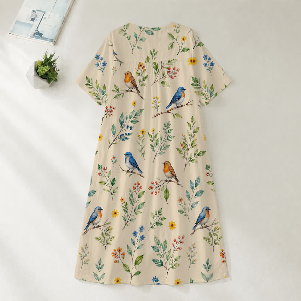 Christianartworkshop Robe midi d'été oversize à imprimé floral et col croisé, manches courtes - image 38