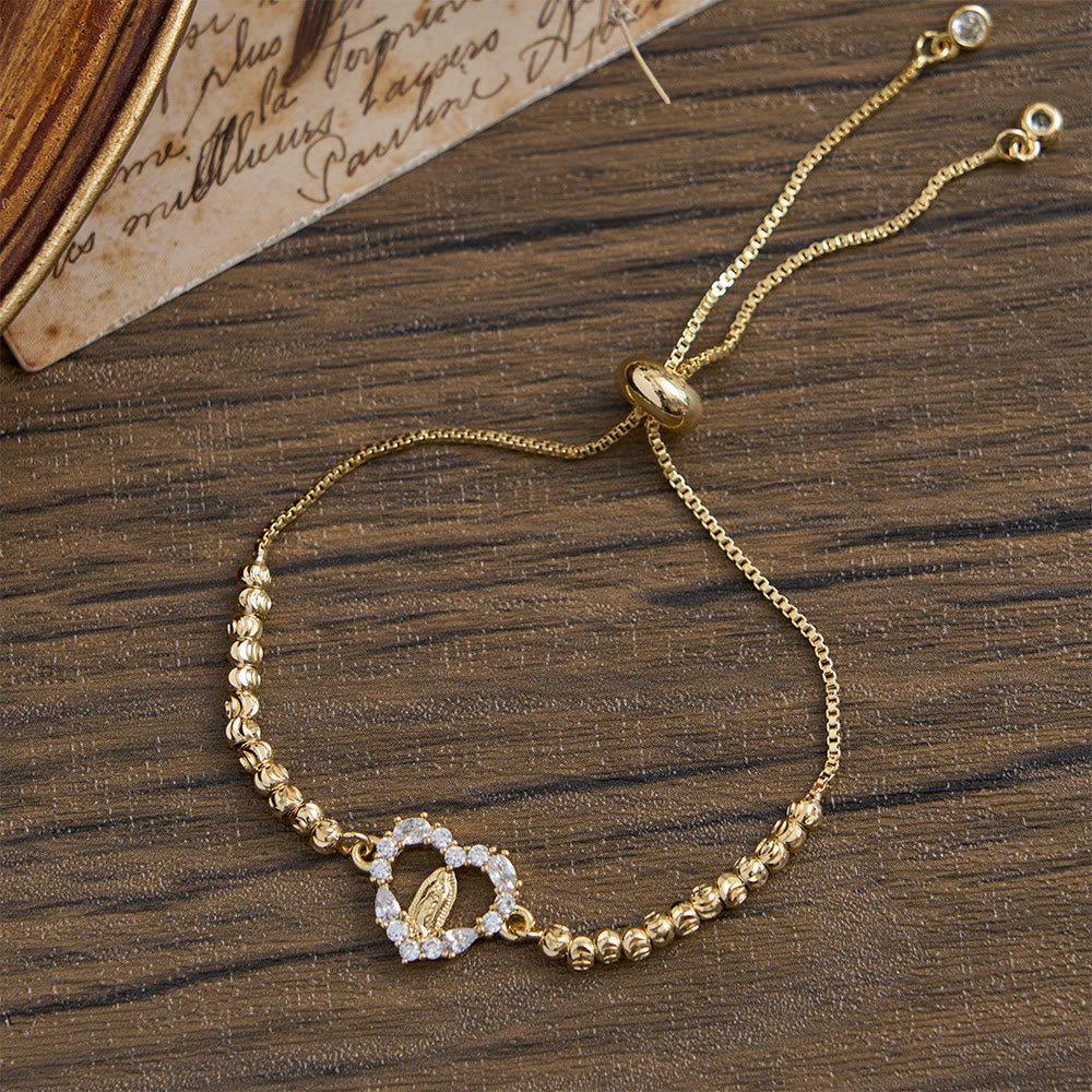 Christianartworkshop Bracelet à mini-perles Notre-Dame avec cadre en cristal assorti : emblème de douce protection céleste - image 10