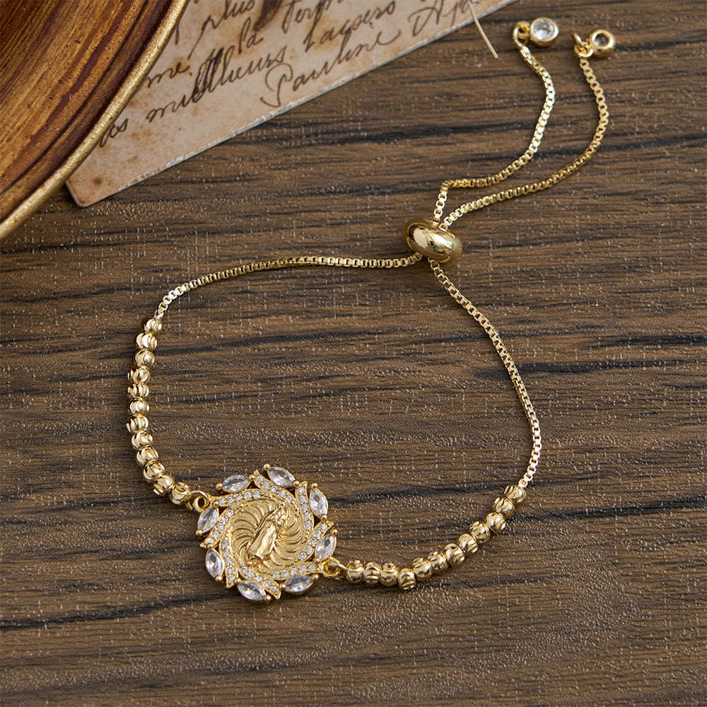Christianartworkshop Bracelet à mini-perles Notre-Dame avec cadre en cristal assorti : emblème de douce protection céleste - image 4
