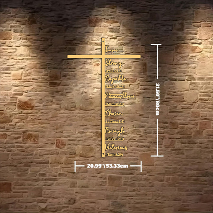 Décoration murale en métal Croix avec verset biblique, Christianartworkshop : Rappel quotidien de la foi - Doré - 20,99"*31,50"*0,05"/53,33 cm*80 cm*0,12 cm - image 15