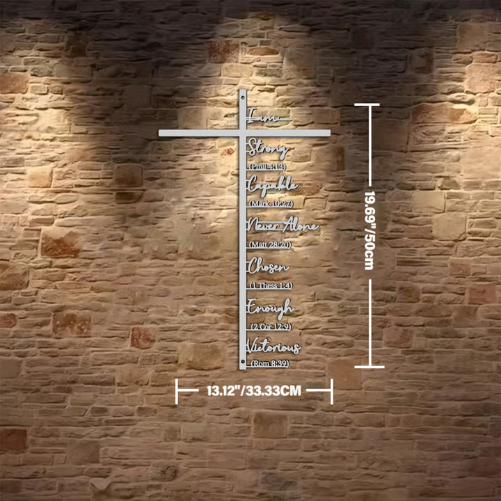 Décoration murale en métal Croix avec verset biblique, Christianartworkshop : Rappel quotidien de la foi - Argent - 13,12''*19,69''*0,05''/33,33*50cm*0,12cm - image 19
