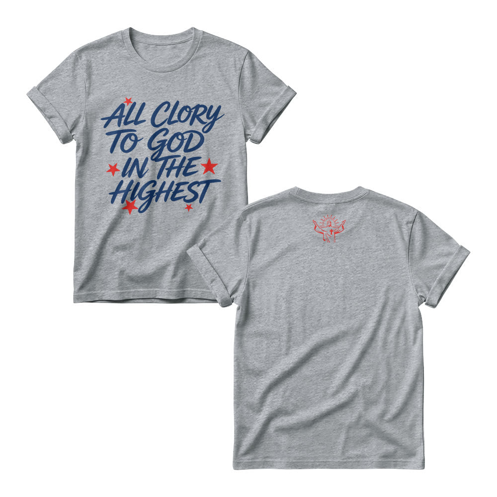 Christianartworkshop Pulls à col rond pour femmes avec imprimé étoile sur le devant « Gloire à Dieu au plus haut des cieux » - Gris - 4XL - image 5