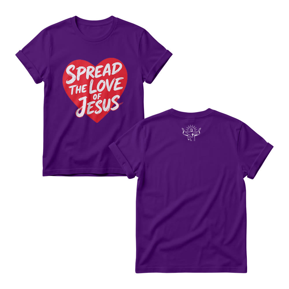Christianartworkshop Sweat-shirts à col rond pour femmes avec imprimé manuscrit en forme de cœur « Répandez l’amour de Jésus » - Violet - 4XL - image 7