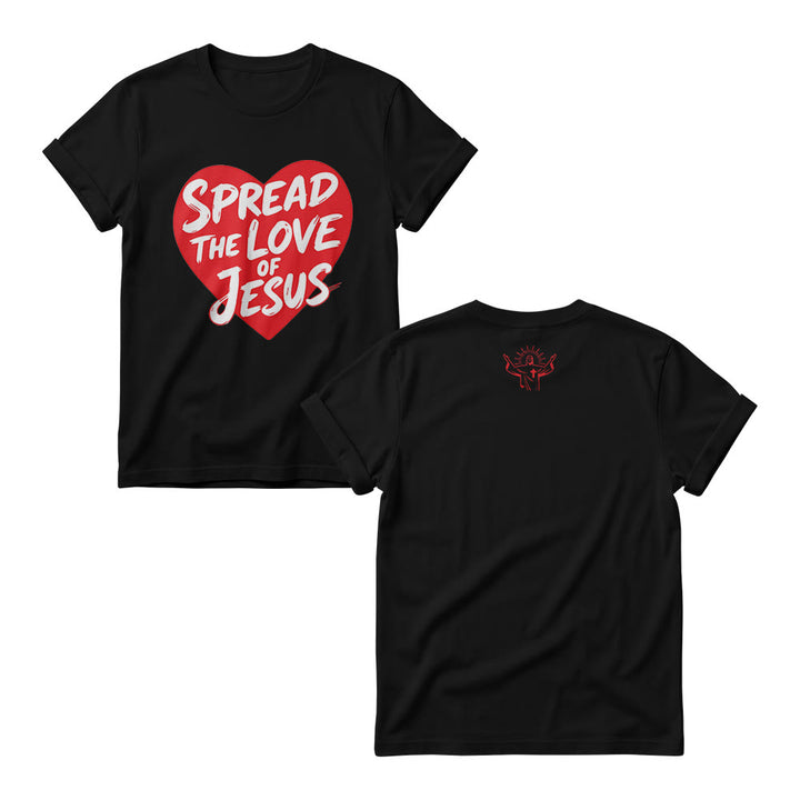 Christianartworkshop Sweat-shirts à col rond pour femmes avec imprimé manuscrit en forme de cœur « Répandez l’amour de Jésus » - Noir - 4XL - image 6