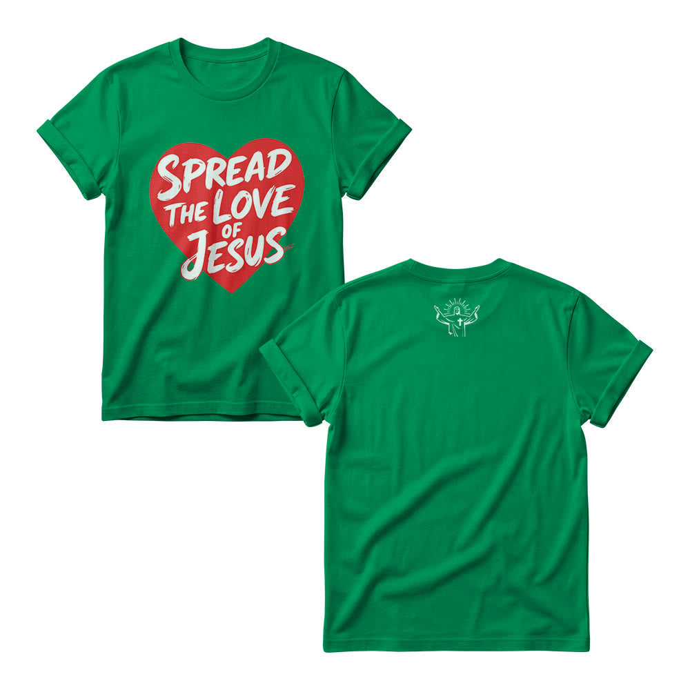Christianartworkshop Sweat-shirts à col rond pour femmes avec imprimé manuscrit en forme de cœur « Répandez l’amour de Jésus » - Vert - 4XL - image 9