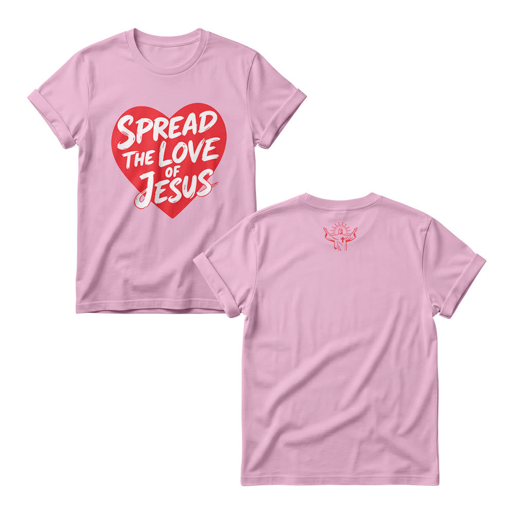 Christianartworkshop Sweat-shirts à col rond pour femmes avec imprimé manuscrit en forme de cœur « Répandez l’amour de Jésus » - Rose - 4XL - image 4