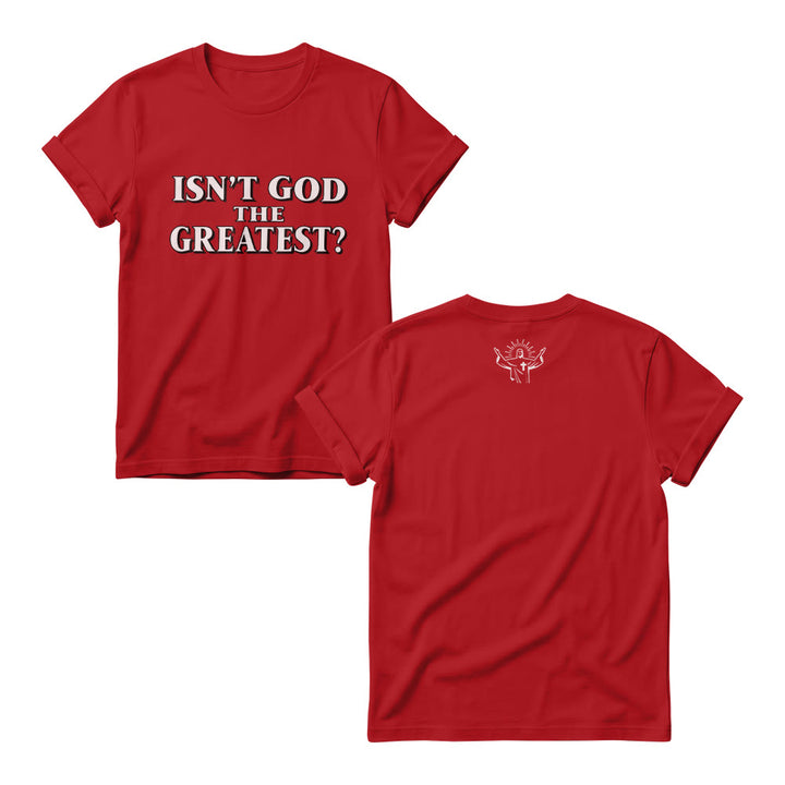 Christianartworkshop Isn’t God The Greatest ? Pulls à col rond pour femmes avec imprimé à empattements contrastés et audacieux - Rouge - 4XL - image 8