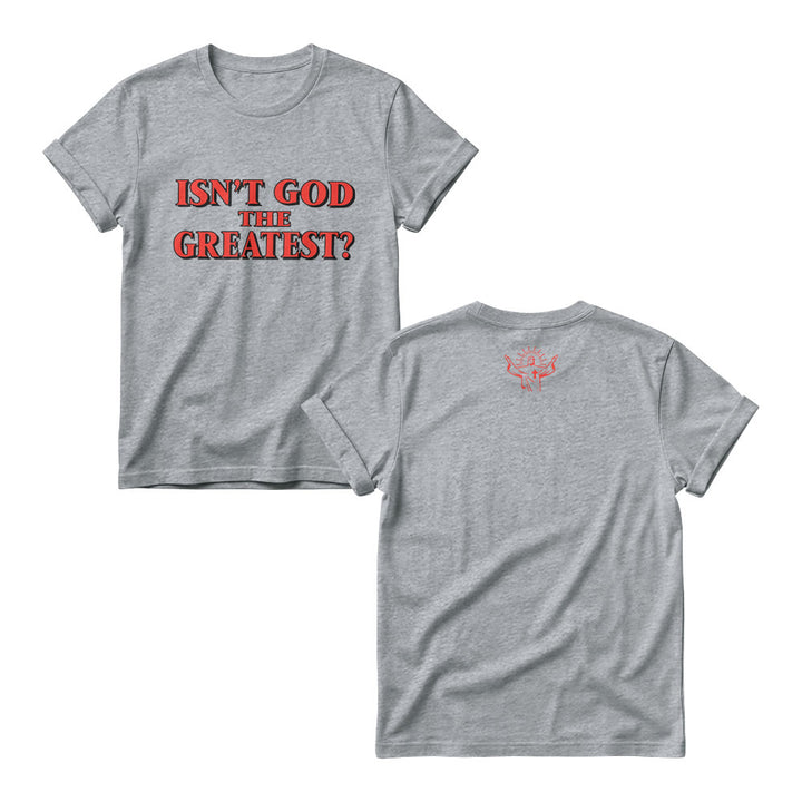 Christianartworkshop Isn’t God The Greatest ? Pulls à col rond pour femmes avec imprimé à empattements contrastés et audacieux - Gris - 4XL - image 3