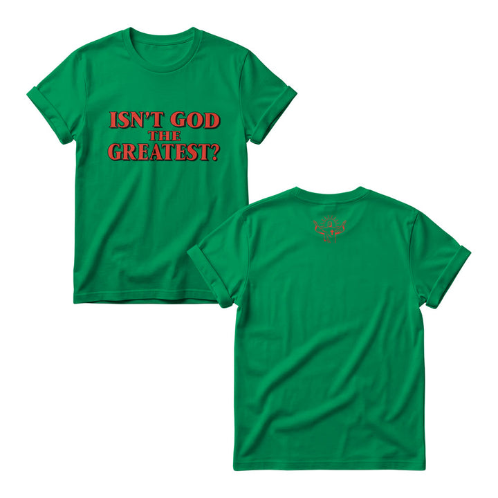 Christianartworkshop Isn’t God The Greatest ? Pulls à col rond pour femmes avec imprimé à empattements contrastés et audacieux - Vert - 4XL - image 9