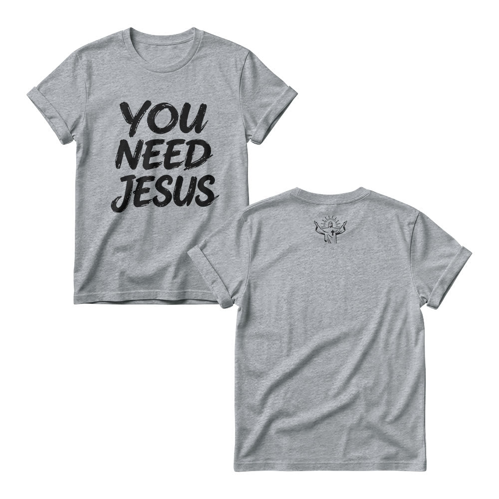 Christianartworkshop Pulls ras du cou pour femmes avec imprimé manuscrit vieilli « You Need Jesus » - Gris - 4XL - image 4