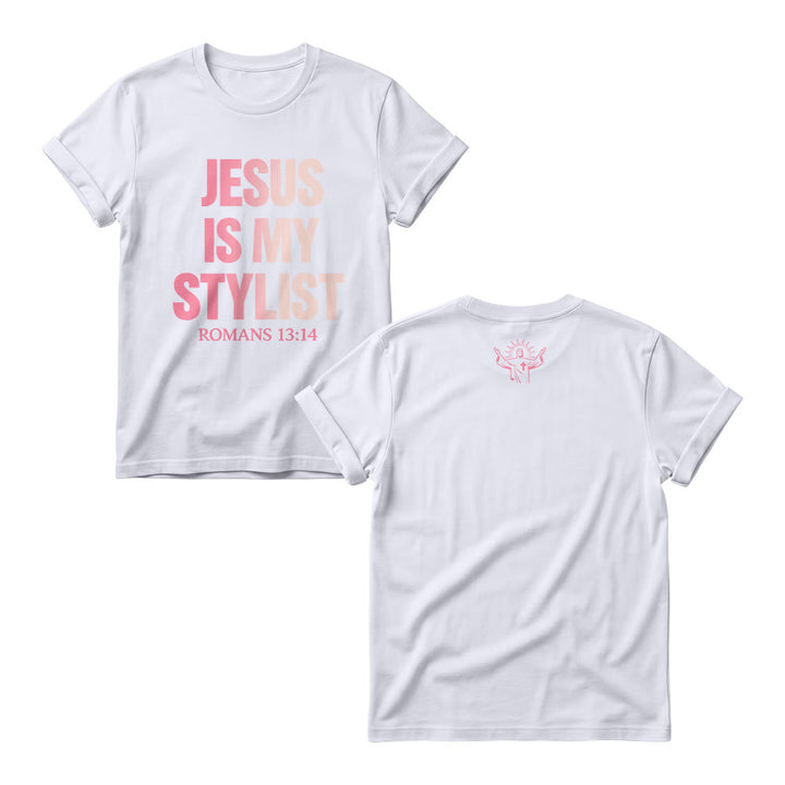 Christianartworkshop Pulls ras du cou pour femmes avec imprimé humoristique en dégradé de texte sur le devant - Blanc - 4XL - image 2