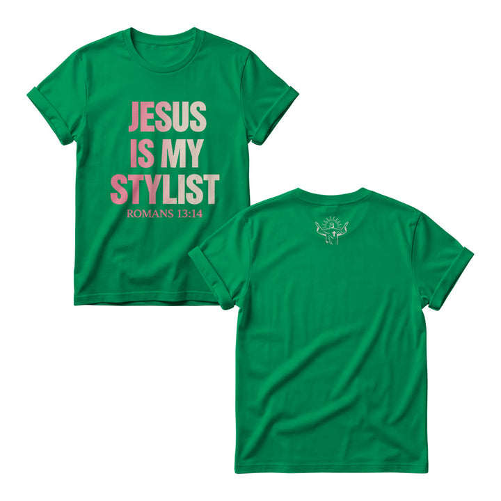 Christianartworkshop Pulls ras du cou pour femmes avec imprimé humoristique en dégradé de texte sur le devant - Vert - 4XL - image 9