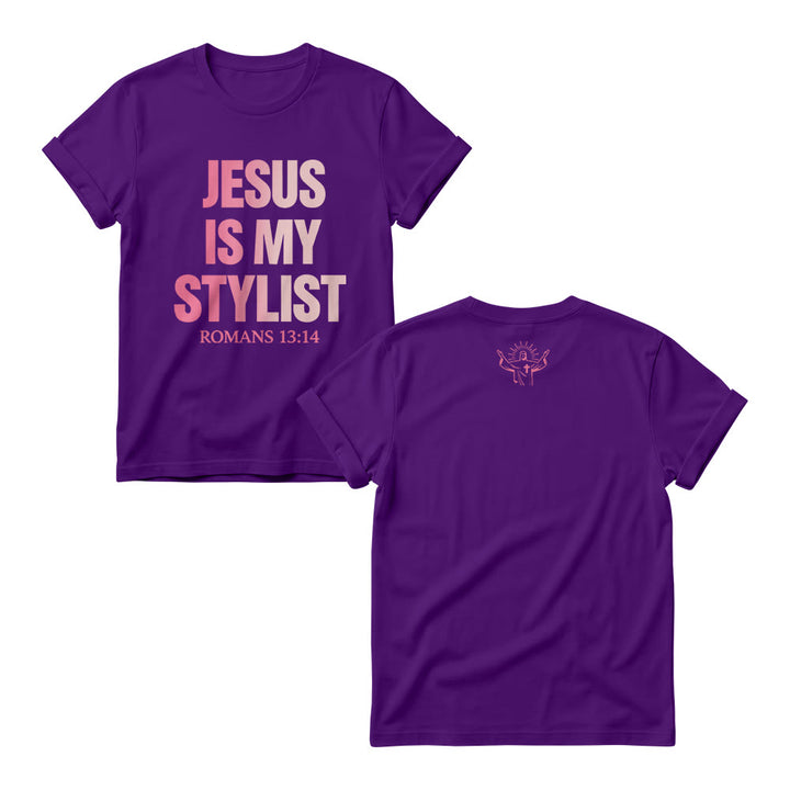 Christianartworkshop Pulls ras du cou pour femmes avec imprimé humoristique en dégradé de texte sur le devant - Violet - 4XL - image 7
