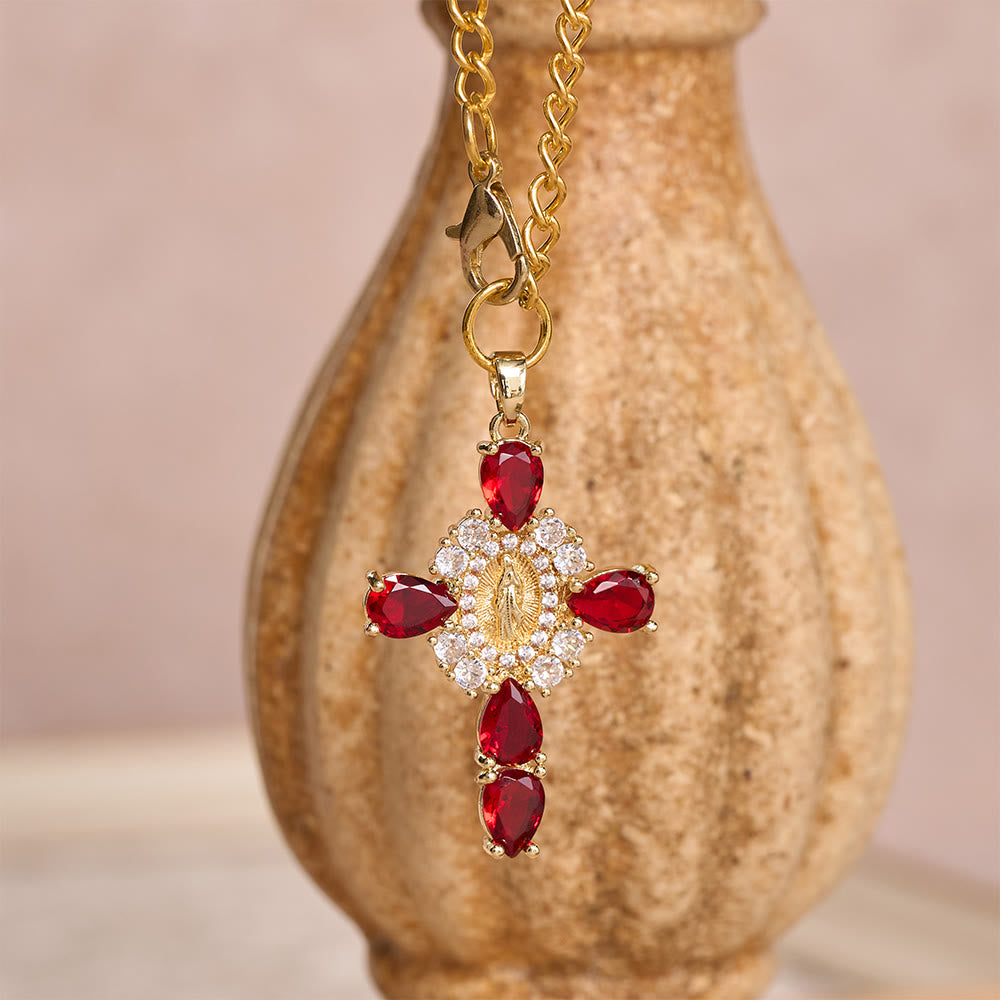 Christianartworkshop Mini chapeau de cowboy Croix en cristal Notre-Dame Ornement de voiture à suspendre : Un rappel de la protection divine miséricordieuse lors de chaque voyage - image 4